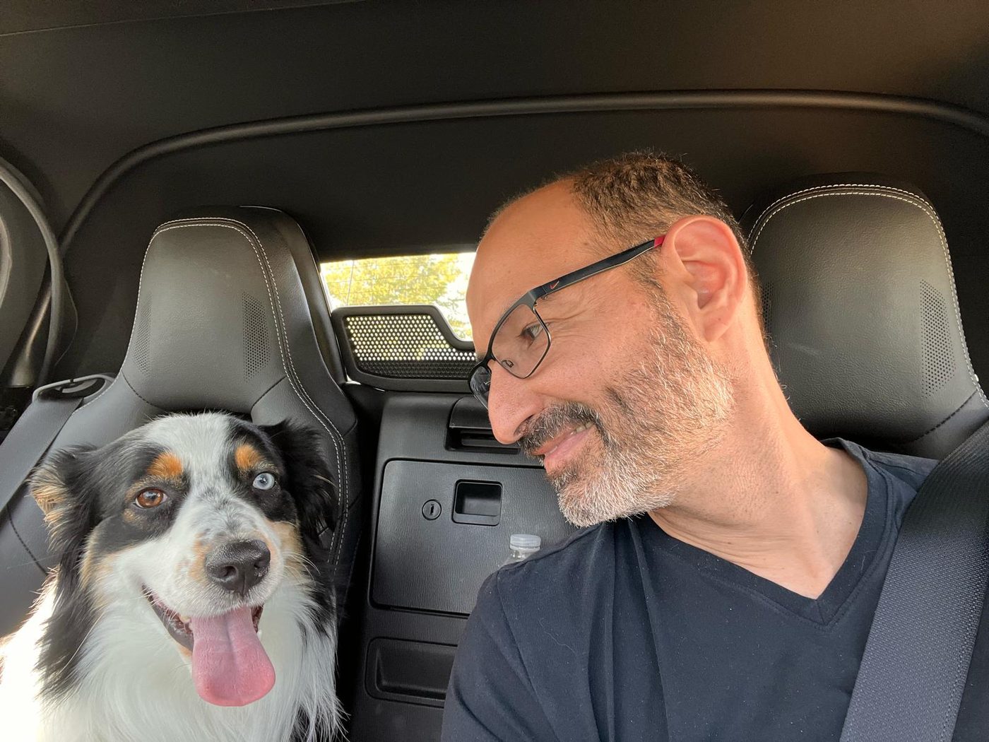 Tal Tsfany with his dog Bowie